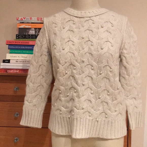 Ann Taylor Ivory Wool Rabbit Hair Sweater